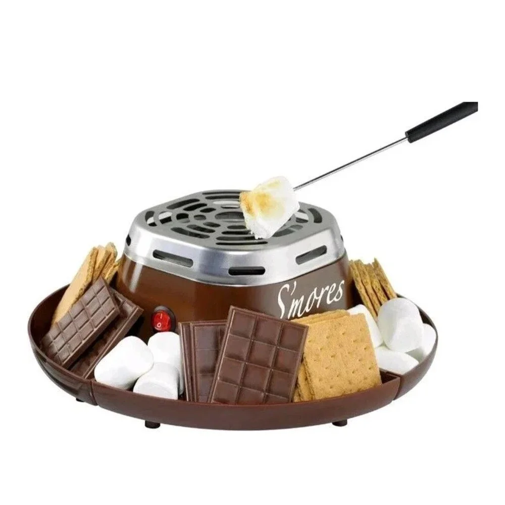 S'MORES KIT by Nostalgia SMM200 Indoor Electric Stainless Steel S'mores Maker